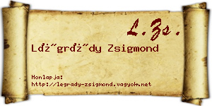 Légrády Zsigmond névjegykártya